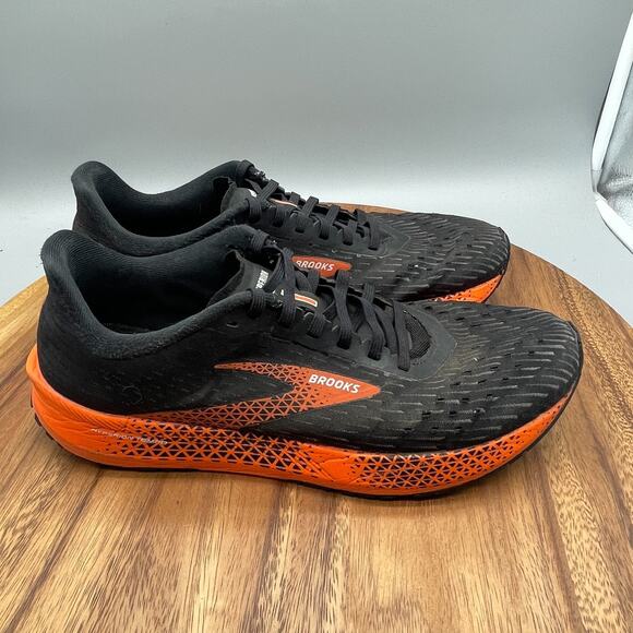 Brooks Hyperion Tempo Shoes Mens 9.5 Black Orange Running Racing Comfort Walking - Picture 1 of 8